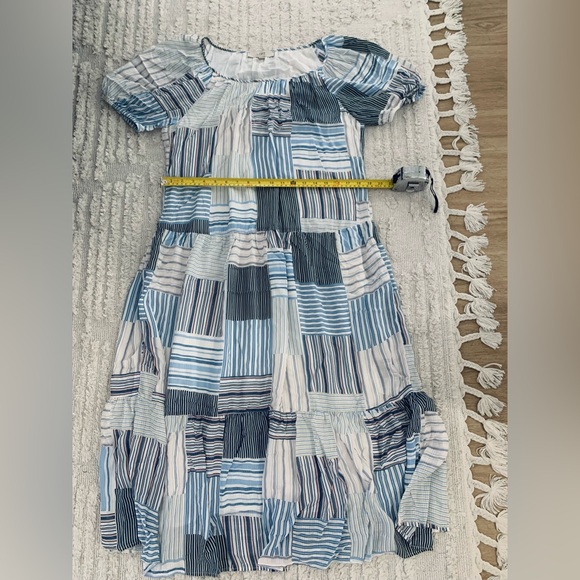 LOFT Striped Blue and White Patchwork Maxi Dress - Picture 4 of 12